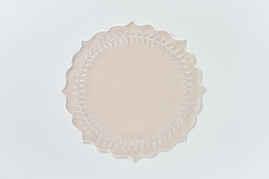 Leaf Beige Round Amerikan Servis